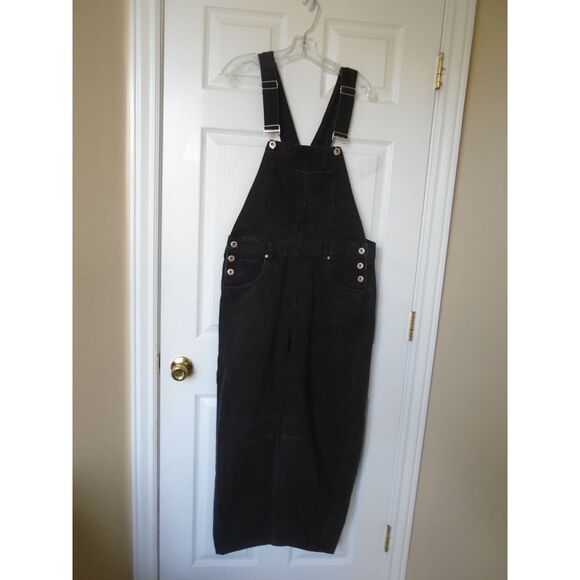 BIB OVERALLS black size large vintage 1980's size large - Picture 1 of 14